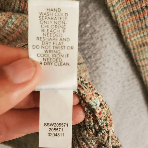 J Jill Women's Multi Colored V Neck Long Sleeve Knit Sweater Large L - Picture 4 of 5